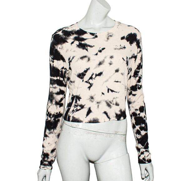 YEAR OF OURS Tie Dye Crop Top Ribbed Long Sleeve Large - Picture 1 of 7